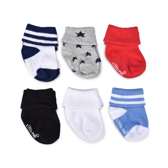 Little Me Infant Boys' 6pc Multi Color Socks; 6-12 Months