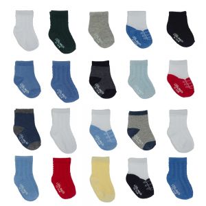 Little Me Baby Boys' 20 Pack Textured Socks in Boxed Set, Assorted; 0-12 Months/ 12-24 Months