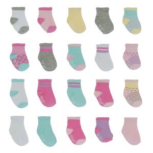Little Me Baby Girls' 20 Pack Sport Socks in Boxed Set, Assorted; 0-12 Months/ 12-24 Months