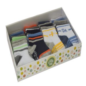Little Me Baby Boys' 20 Pack Sport Socks in Boxed Set, Assorted; 0-12 Months/ 12-24 Months