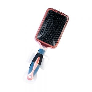 Light Pink and Black Paddle Brush W Pearl and Stones