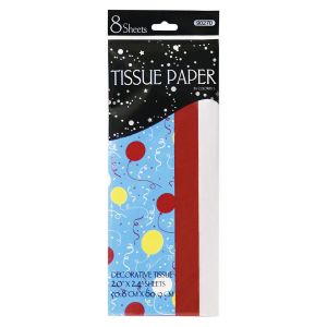 8 CT.  Birthday Print Tissue Paper; 2 Sheets Assorted