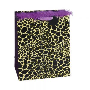 Large Square Animal Skin Print Gift Bags (Marabou); 4 Bag Assortment