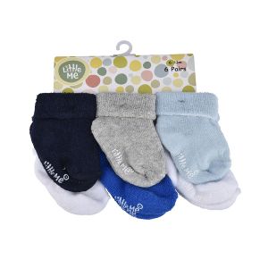 Little Me Infant Boys' 6pc Multi Color Socks; 6-12M