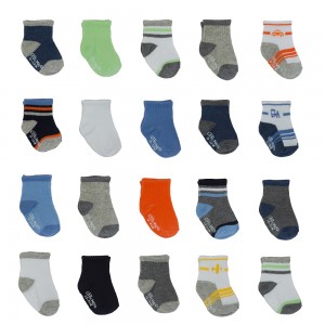 Little Me Baby Boys' 20 Pack Sport Socks in Boxed Set, Assorted; 0-12 Months/ 12-24 Months