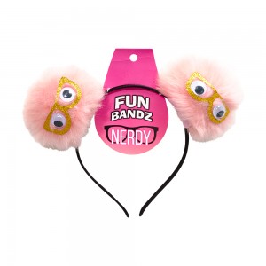 Pom Pom Headband- Nerdy Glasses & Googly Eye in Pink Colorway