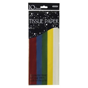 10 CT. Primary Colors Step Fold Tissue Papper