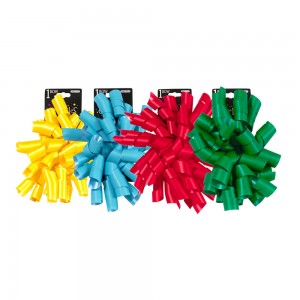 1pc Matte Finish Spiral Curly Swirl Bow; 4 Bows Assorted
