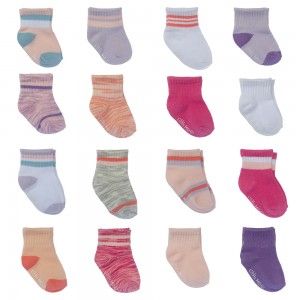 Little Me 16pk Baby Girls Socks, Girls Sport Pack; 8 Pairs 0-12M & 8 Pairs 12-24M