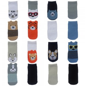 Little Me 16pk Baby Boys Socks, Animal Theme & Solid Colors; 8 Pairs 0-12M & 8 Pairs 12-24M