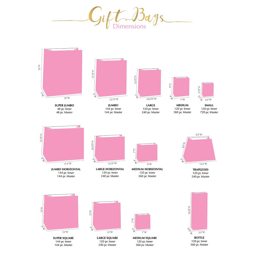 Sizes of deals gift bags